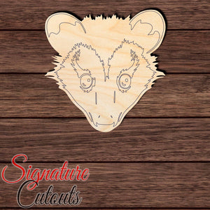 Opossum Head 001 Shape Cutout in Wood, Acrylic or Acrylic Mirror Craft Shapes & Bases Signature Cutouts 
