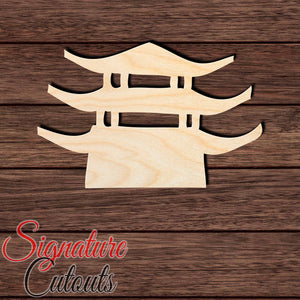 Oriental Building 001 Shape Cutout in Wood, Acrylic or Acrylic Mirror - Signature Cutouts