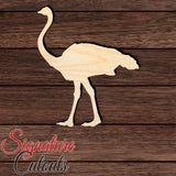 Ostrich 001 Shape Cutout in Wood, Acrylic or Acrylic Mirror - Signature Cutouts