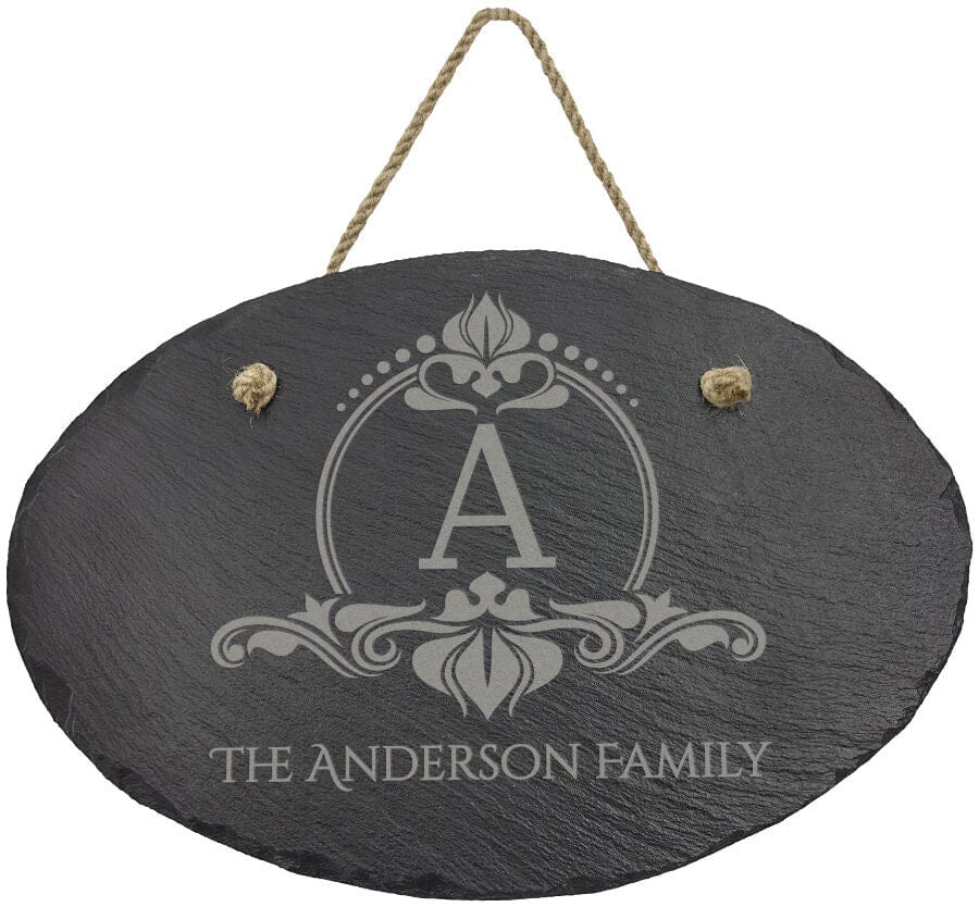 Oval Slate Decor with Hanger String - SLT011 Signature Cutouts 