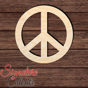 Peace Sign 001 Round Shape Cutout in Wood, Acrylic or Acrylic Mirror - Signature Cutouts