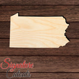 Pennsylvania State Shape Cutout in Wood, Acrylic or Acrylic Mirror - Signature Cutouts