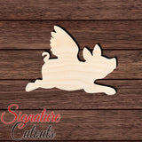 Pig Flying 001 Shape Cutout in Wood, Acrylic or Acrylic Mirror - Signature Cutouts