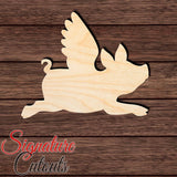 Pig Flying 002 Shape Cutout in Wood, Acrylic or Acrylic Mirror - Signature Cutouts