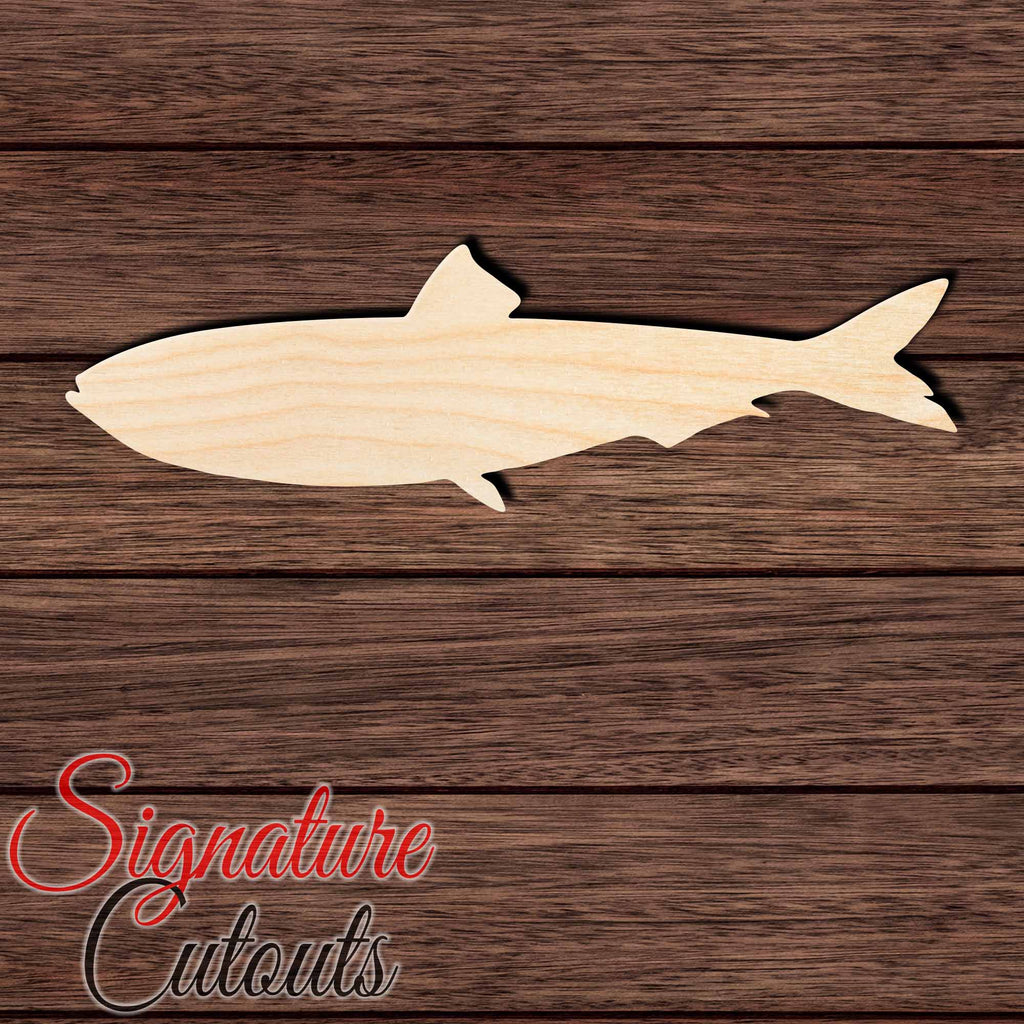 Pilchard Fish en Shape Cutout in Wood, Acrylic or Acrylic Mirror - Signature Cutouts