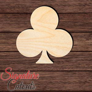Playing Card Club Shape Cutout in Wood, Acrylic or Acrylic Mirror Craft Shapes & Bases Signature Cutouts 