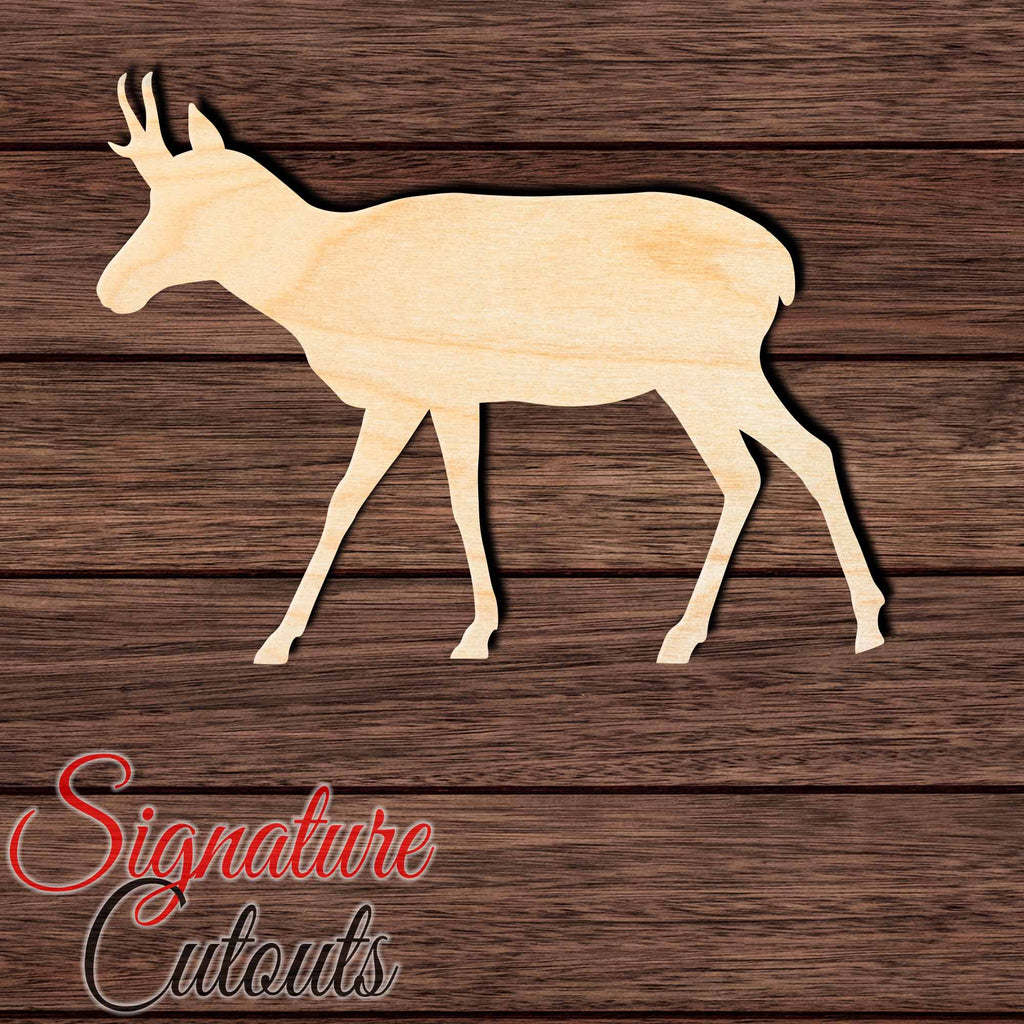 Pronghorn 001 Shape Cutout in Wood, Acrylic or Acrylic Mirror Craft Shapes & Bases Signature Cutouts 