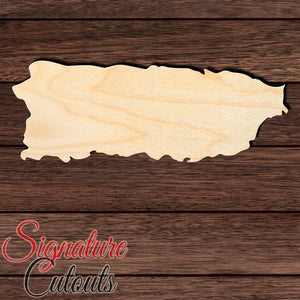 Puerto Rico (Territory) Shape Cutout in Wood, Acrylic or Acrylic Mirror - Signature Cutouts