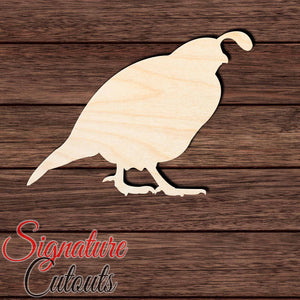Quail 001 Shape Cutout in Wood, Acrylic or Acrylic Mirror Craft Shapes & Bases Signature Cutouts 