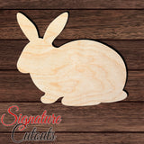 Rabbit 007 Shape Cutout in Wood, Acrylic or Acrylic Mirror - Signature Cutouts