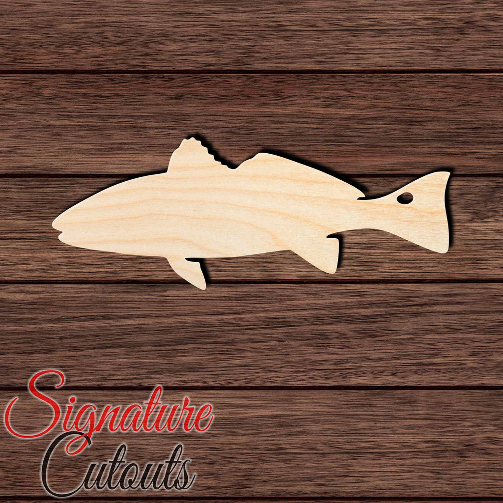 Red Drum Fish 001 Shape Cutout in Wood, Acrylic or Acrylic Mirror Craft Shapes & Bases Signature Cutouts 