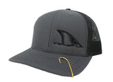 Redfish Tail Embroidered Trucker Cap Baseball Caps Signature Cutouts charcoal/black 