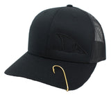 Redfish Tail Embroidered Trucker Cap Baseball Caps Signature Cutouts solid black 