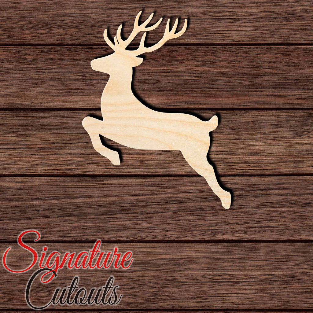 Reindeer 003 Shape Cutout in Wood, Acrylic or Acrylic Mirror - Signature Cutouts