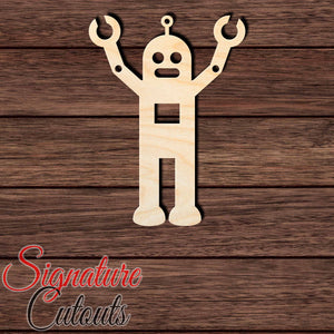 Robot 003 Shape Cutout in Wood, Acrylic or Acrylic Mirror - Signature Cutouts