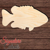 Rock Bass Fish en Shape Cutout in Wood, Acrylic or Acrylic Mirror - Signature Cutouts