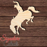 Rodeo Bucking Horse 001 Unfinished en Shape Cutout in Wood, Acrylic or Acrylic Mirror - Signature Cutouts