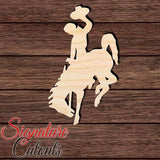 Rodeo Bucking Horse 002 Unfinished en Shape Cutout in Wood, Acrylic or Acrylic Mirror - Signature Cutouts