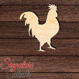 Rooster 003 Shape Cutout in Wood, Acrylic or Acrylic Mirror - Signature Cutouts
