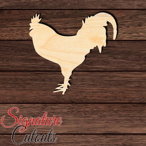 Rooster 004 Shape Cutout in Wood, Acrylic or Acrylic Mirror - Signature Cutouts