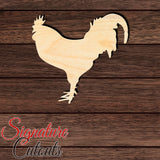 Rooster 004 Shape Cutout in Wood