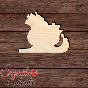Santa Sleigh 003 Shape Cutout in Wood, Acrylic or Acrylic Mirror - Signature Cutouts