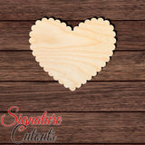 Scalloped Heart 001 Shape Cutout in Wood, Acrylic or Acrylic Mirror Craft Shapes & Bases Signature Cutouts 