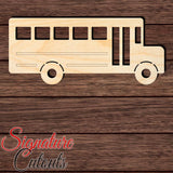 School Bus 002 Shape Cutout in Wood, Acrylic or Acrylic Mirror Craft Shapes & Bases Signature Cutouts 