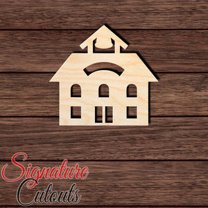 School House 001 Shape Cutout in Wood, Acrylic or Acrylic Mirror - Signature Cutouts