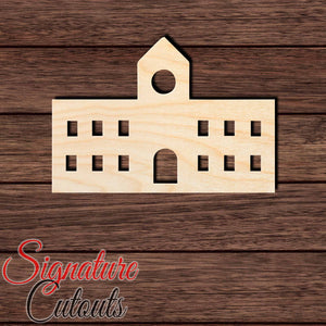 School House 002 Shape Cutout in Wood, Acrylic or Acrylic Mirror - Signature Cutouts