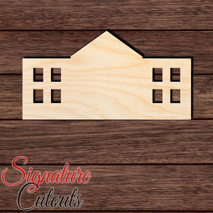 School House 003 Shape Cutout in Wood, Acrylic or Acrylic Mirror - Signature Cutouts