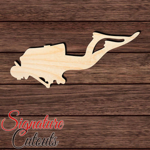 Scuba Diver 002 Shape Cutout in Wood, Acrylic or Acrylic Mirror - Signature Cutouts