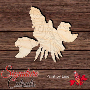 Sebastian - Little Mermaid Shape Cutout - Paint by Line - Signature Cutouts