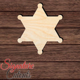 Sheriff Star 001 Shape Cutout in Wood