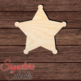 Sheriff Star 002 Shape Cutout in Wood, Acrylic or Acrylic Mirror - Signature Cutouts