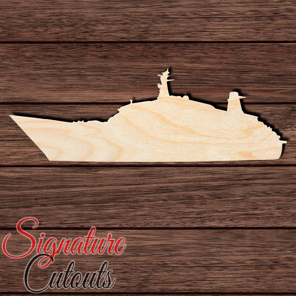 Ship 003 Shape Cutout in Wood, Acrylic or Acrylic Mirror - Signature Cutouts