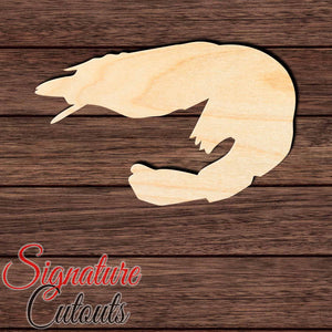 Shrimp 004 Shape Cutout in Wood, Acrylic or Acrylic Mirror - Signature Cutouts