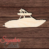 Ski Boat 001 Shape Cutout in Wood, Acrylic or Acrylic Mirror Craft Shapes & Bases Signature Cutouts 