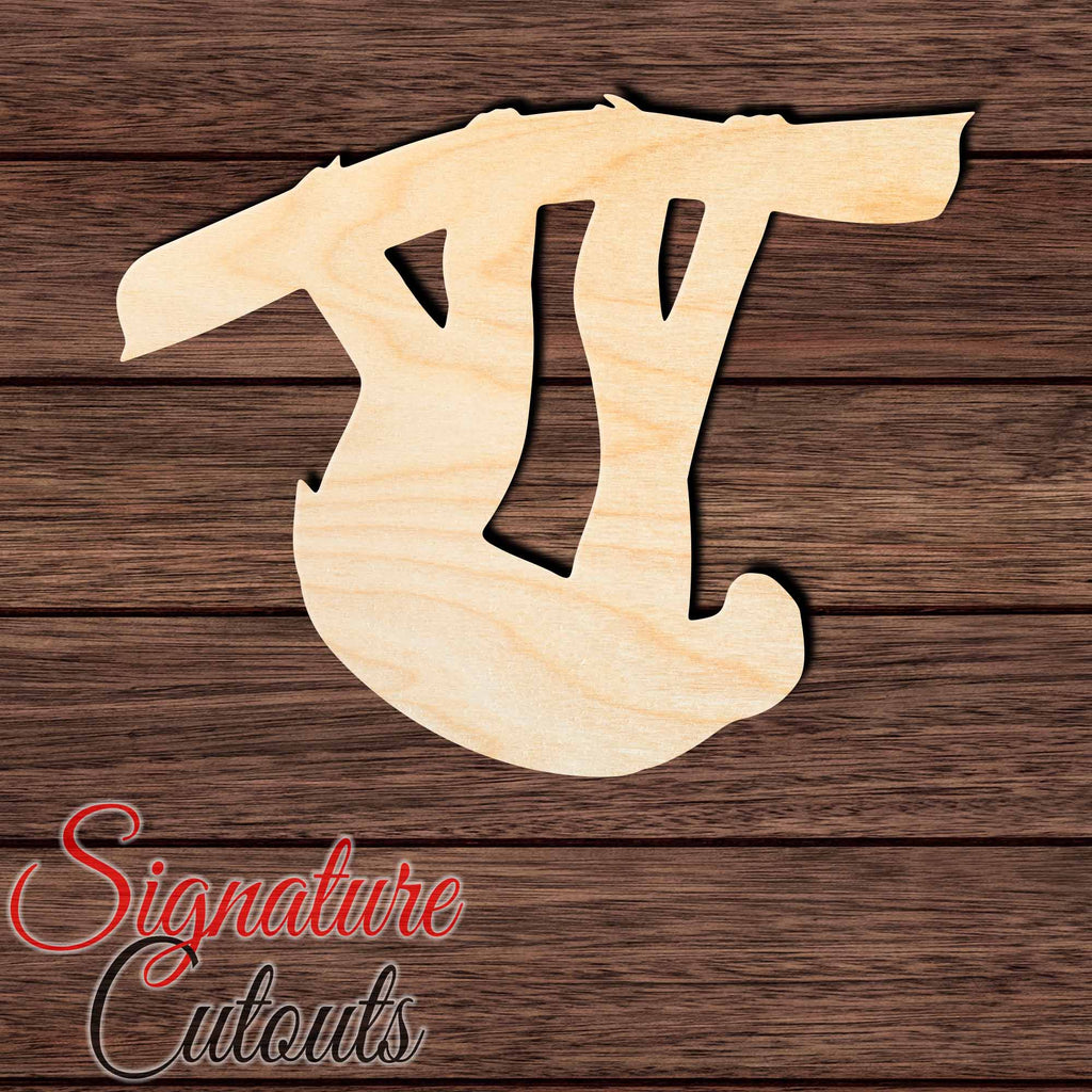 Sloth 002 Shape Cutout in Wood, Acrylic or Acrylic Mirror - Signature Cutouts