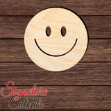Smiley Happy Face 002 Shape Cutout in Wood, Acrylic or Acrylic Mirror Craft Shapes & Bases Signature Cutouts 3 inches Wood (3/16 in. thick birch plywood) 