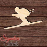 Snow Skier 001 Shape Cutout in Wood, Acrylic or Acrylic Mirror - Signature Cutouts