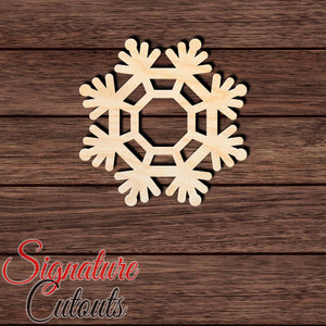 Snowflake 011 Shape Cutout in Wood, Acrylic or Acrylic Mirror Craft Shapes & Bases Signature Cutouts 