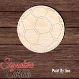 Soccer Ball 001 - Paint By Line Shape Cutout in Wood