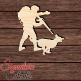 Soldier & Canine 003 Shape Cutout in Wood