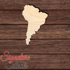 South America Shape Cutout in Wood, Acrylic or Acrylic Mirror - Signature Cutouts