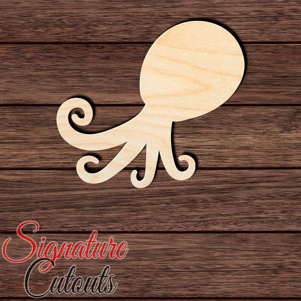 Squid 003 Shape Cutout in Wood, Acrylic or Acrylic Mirror - Signature Cutouts