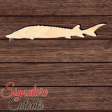 Sturgeon Fish 002 Shape Cutout in Wood, Acrylic or Acrylic Mirror - Signature Cutouts