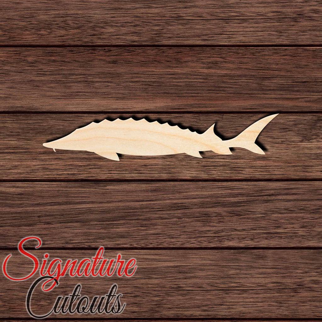 Sturgeon Fish Shape Cutout in Wood, Acrylic or Acrylic Mirror - Signature Cutouts