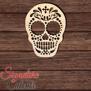 Sugar Skull 002 Shape Cutout in Wood, Acrylic or Acrylic Mirror - Signature Cutouts
