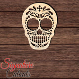 Sugar Skull 002 Shape Cutout in Wood